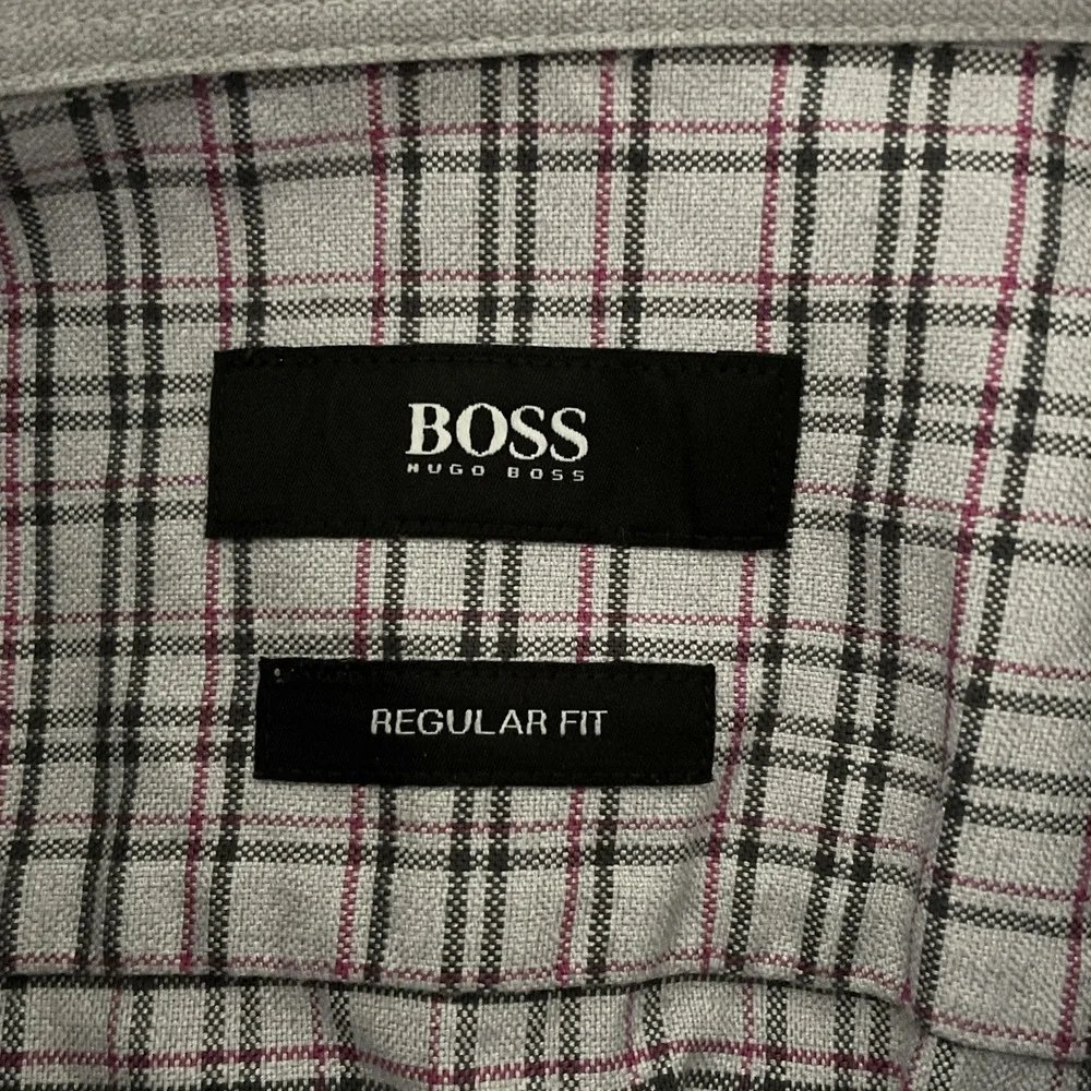 Boss Hugo‎ Boss Black LabelReg Fit Button Up Long Sleeve Shirt Men's XL Grey